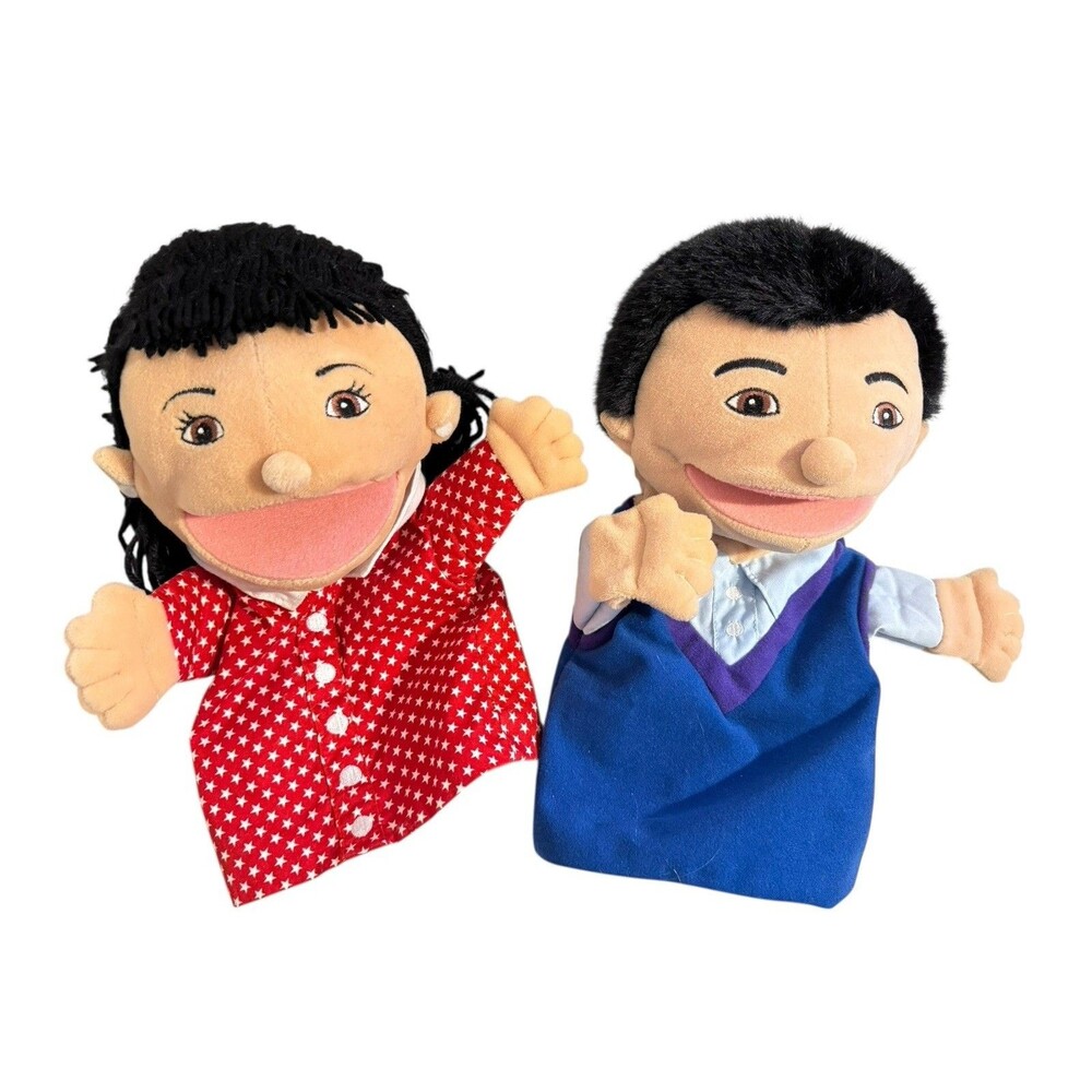 Lakeshore Puppets Lot of 2 Let's Talk Multicultural Kids Classroom Learning